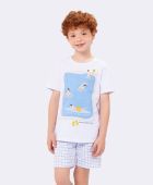 PIJAMA MASCULINO VEGGI INFANTIL PRAIA BRANCO