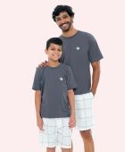 PIJAMA MASCULINO BOCEJINHO MANGA CURTA ALGODÃO XADREZ MESCLA