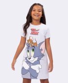 CAMISOLA FEMINIA INFANTIL VEGGI MANGA CURTA TOM E JERRY MESCLA
