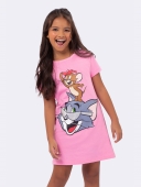 CAMISOLA FEMININA VEGGI INFANTIL MANGA CURTA TOM E JERRY ROSA