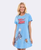 CAMISOLA FEMININA VEGGI MANGA CURTA TOM E JERRY AZUL