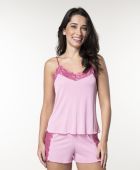 SHORTDOLL FEMININO BOCEJINHO ALÇA LIGANETE ROSE