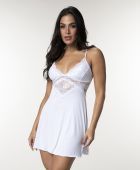 CAMISOLA FEMININA BOCEJINHO ALÇA LIGANETE RENDA BRANCA