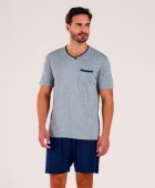 PIJAMA MASCULINO COR COM AMOR VISCOLYCRA BOLSO MESCLA