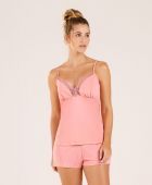 SHORTDOLL FEMININO COR COM AMOR ALÇA LIGANTE ROSE