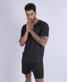 PIJAMA MASCULINO YUME MANGA CURTA MODAL PRETO
