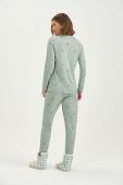 PIJAMA FEMININO LONGO CORACAO VERDE COR COM AMOR