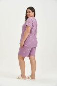 BERMUDOLL FEMININO PLUS CORACAO LILAS COR COM AMOR