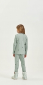 PIJAMA FEMININO INFANTIL LONGO CORACAO VERDE COR COM AMOR