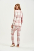 PIJAMA FEMININO LONGO QUADRICULADO COR COM AMOR