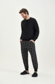 PIJAMA MASCULINO LONGO MOLETINHO XADREZ COR COM AMOR