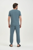 PIJAMA MASCULINO CALÇA MANGA CURTA ADULTO COR COM AMOR