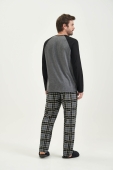 PIJAMA LONGO MASCULINO XADREZ PRETO COR COM AMOR