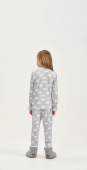 PIJAMA FEMININO INFANTIL LONGO CINZA NUVENS - COR COM AMOR