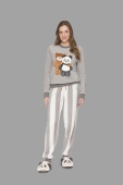 PIJAMA FEMININO ADULTO LONGO FLEECE URSO
