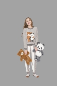 PIJAMA FEMININO INFANTIL LONGO FLEECE URSO LUA LUÁ