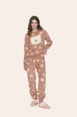 PIJAMA FEMININO ADULTO FLEECE URSO STARS