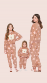 PIJAMA FEMININO BEBE LONGO URSO STARS LUA LUÁ
