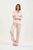 PIJAMA FEMININO ADULTO COM ABERTURA DETALHES EM TALHER COR COM AMOR