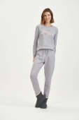 PIJAMA FEMININO LONGO LISTRADO COR COM AMOR