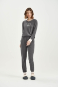 PIJAMA FEMININO ADULTO MOLETINHO CINZA COR COM AMOR