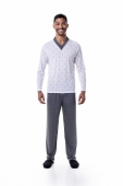 PIJAMA MASCULINO ADULTO LONGO GRAVATARIA BOCEJINHO