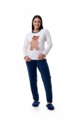 PIJAMA FEMININO ADULTO LONGO PLUSH URSINHO BOCEJINHO