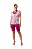BERMUDOLL FEMININO LIGANET LIRIOS VERMELHO BOCEJINHO