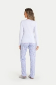 PIJAMA LONGO FEMININO ADULTO GATINHO ALGODÃO MENSAGEIRO DOS SONHOS