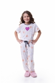 PIJAMA FEMININO INFANTIL MANGA CURTA CALCA RAPOSA BOCEJINHO