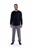 PIJAMA MASCULINO LONGO ADULTO FLEECE URSO BOCEJINHO