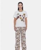 PIJAMA FEMININO SONHART MANGA CURTA COM CALÇA ALGODÃO BRANCO