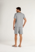 PIJAMA MASCULINO MANGA CURTA COM BERMUDA MESCLA COR COM AMOR