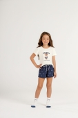PIJAMA FEMININO INFANTIL MANGA CURTA COM SHORTS URSO TENISTA COR COM AMOR