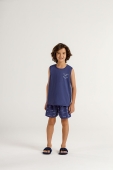 PIJAMA MASCULINO INFANTIL REGATA COM BERMUDA BEST BUDS COR COM AMOR