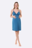 CAMISOLA GESTANTE/AMAMENTAÇÃO COM ALÇA AJUSTÁVEL AZUL BOCEJINHO