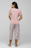 PIJAMA FEMININO MANGA CURTA E CALÇA CAPRI LIGANETE POÁ - UNIVERSO TOQUE