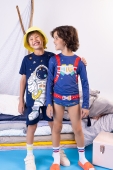 BLUSA MASCULINA INFANTIL MANGA LONGA ASTRONAUTA PROTEÇÃO UV 50+ - VEGGI