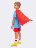 PIJAMA MASCULINO JUVENIL CURTO SUPER HOMEM COM CAPA - VEGGI