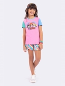 PIJAMA FEMININO JUVENIL MANGA CURTA MENINAS SUPER PODEROSAS ROSA - VEGGI