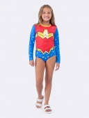 BLUSA FEMININA INFANTIL MANGA LONGA PROTEÇÃO UV 50+ MULHER MARAVILHA - VEGGI