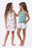 PIJAMA FEMININO INFANTIL ALÇA COM SHORT LONTRAS - BOCEJINHO