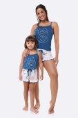 PIJAMA FEMININO INFANTIL CURTO DE ALÇA GATOS - BOCEJINHO