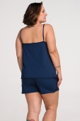 PIJAMA LIGANETE DE ALÇA AZUL MARINHO COM RENDA PLUS SIZE - MALU