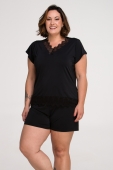 PIJAMA LIGANETE CURTO PRETO PLUS SIZE - MALU