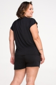 PIJAMA LIGANETE CURTO PRETO PLUS SIZE - MALU