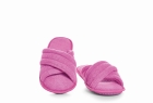 PANTUFA FEMININA TIRA CRUZADA ROSA - COR COM AMOR