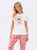 PIJAMA FEMININO MANGA CURTA E CALÇA HOGWARTS LETTER - VEGGI