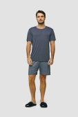 PIJAMA MASCULINO CURTO LIGANETE CINZA - UNIVERSO TOQUE