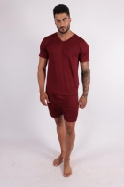 PIJAMA MASCULINO CURTO MODAL VINHO - YUME